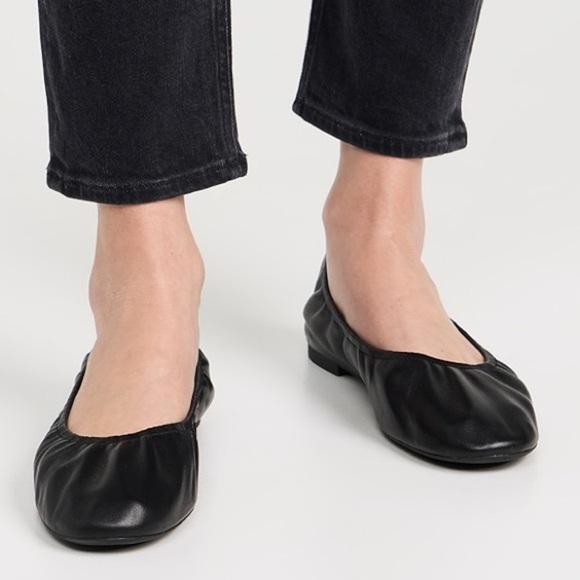 Tory Burch Shoes - TORY BURCH Black Eddie Leather Ballet Flats